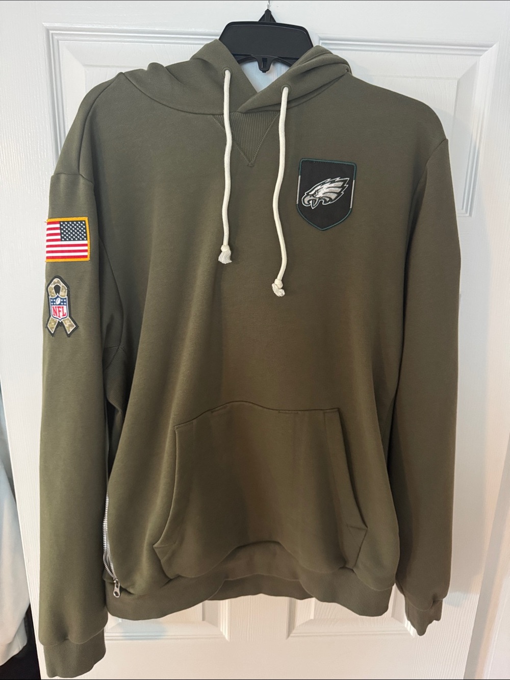 Philadelphia Eagles Salute to Service Olive Green Pullover Hoodie